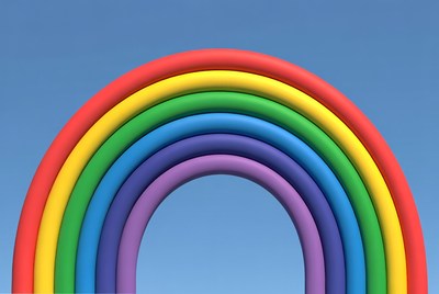 Colorful Rainbow on Blue Sky