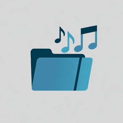 Music Folder Icon with Notes