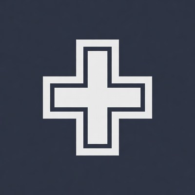 White Cross on Navy Background