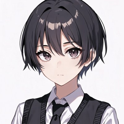 Anime boy in school uniform