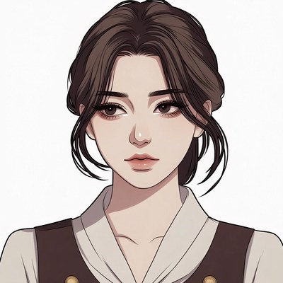 Anime girl in traditional hanbok