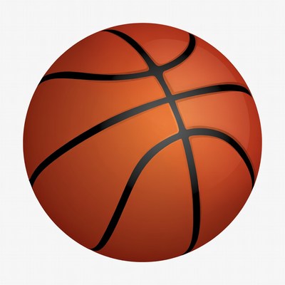 Orange Basketball on White Background