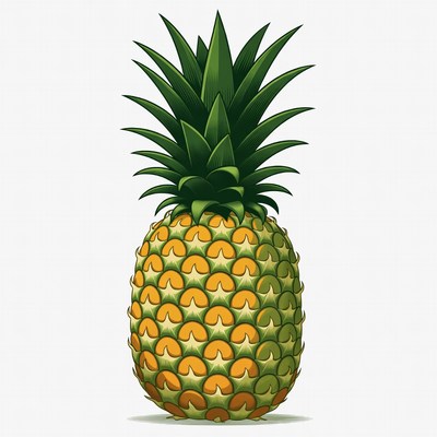 Pineapple illustration on white background