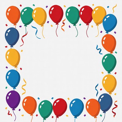 Colorful Balloon Border Frame