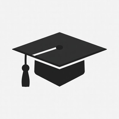Black Graduation Cap Icon