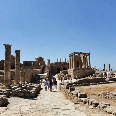 Tourists at Jerash Roman Ruins