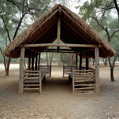 Traditional Thatched Roof Pavilion