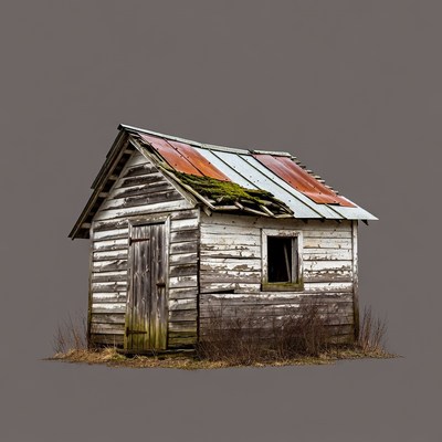 Old Rusty Roof Wooden Shed