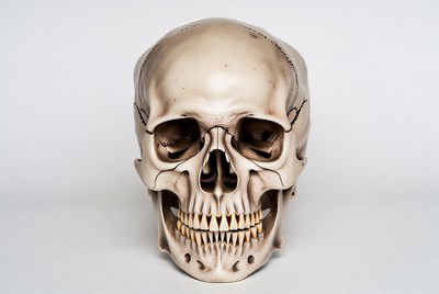 Realistic Human Skull Front View