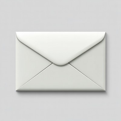 White envelope isolated background