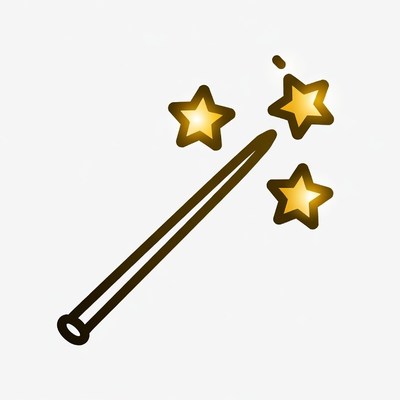 Magic Wand with Stars