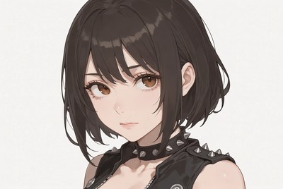 Anime girl with choker necklace