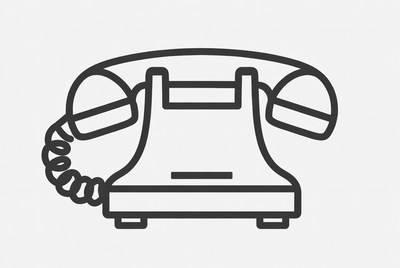 Vintage telephone line art icon