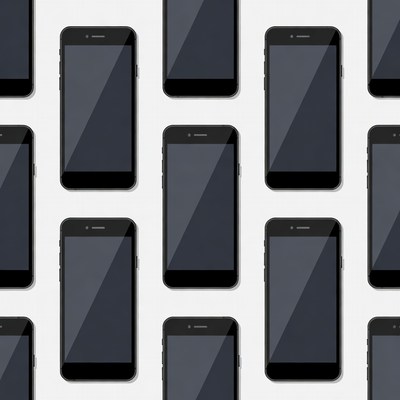 Black iPhones on White Background
