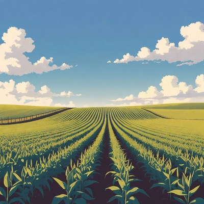 Corn Field Under Blue Sky