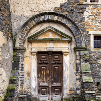Old Stone Church Wooden Door
