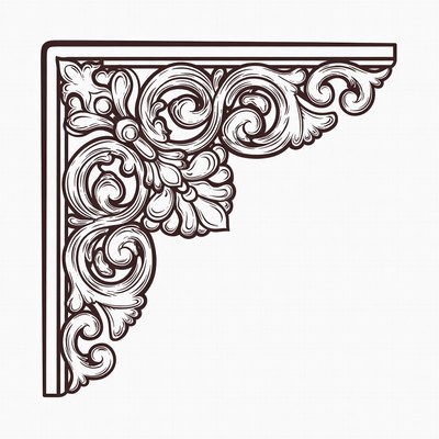 Ornate Victorian Corner Border Illustration