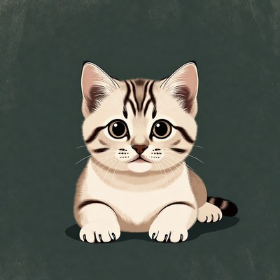 Cute tabby kitten illustration