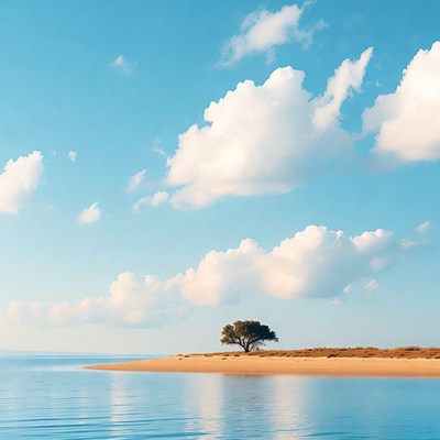 Lone Tree on Sandy Island Beach