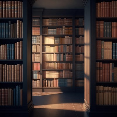 Grand Library with Bookshelves