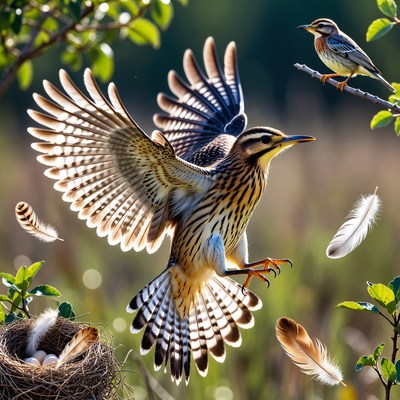 Wren Flying Near Nest