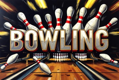 Bowling Pins and Ball Illustration