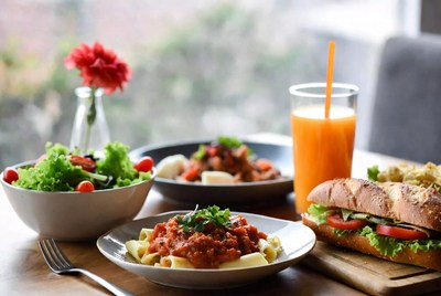 Pasta Salad Sandwich Orange Juice