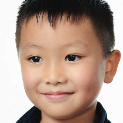 Smiling Asian boy portrait