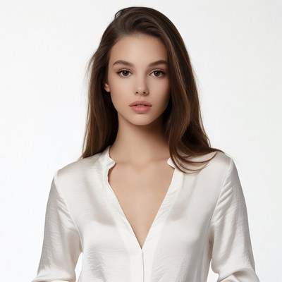 Woman in white blouse portrait