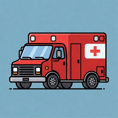 Red Ambulance Illustration