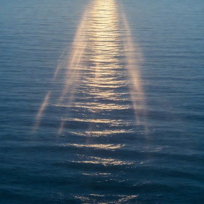 Sun rays reflecting on ocean water