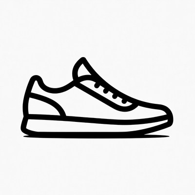 Black outline sneaker illustration