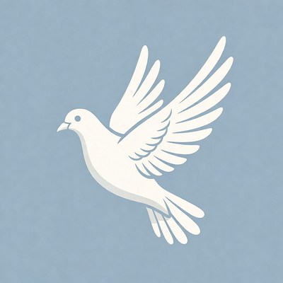 White Dove Flying Illustration