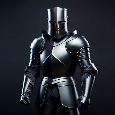 Medieval Knight in Silver Armor