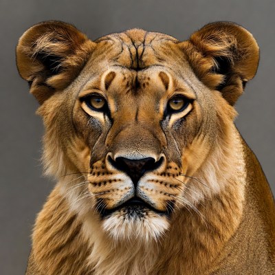 Lion close-up portrait