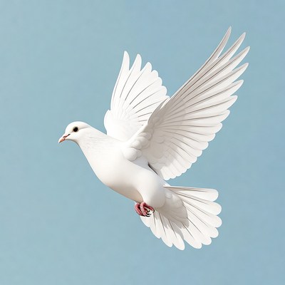 White Dove Flying in Sky