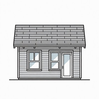Simple line art house illustration