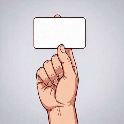 Hand holding blank white sign