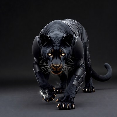 Cyberpunk Panther in Armor