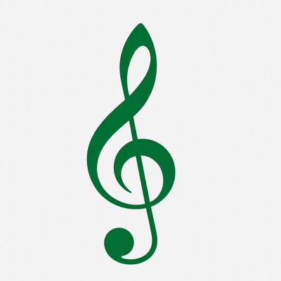 Green Treble Clef Symbol