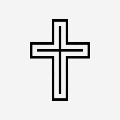 Black Outline Christian Cross