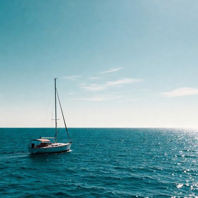 White sailboat on ocean