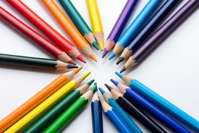 Colorful Pencils Arranged in Circle