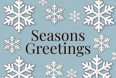 Seasons Greetings with Snowflakes