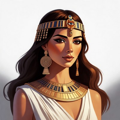 Beautiful Egyptian woman in gold jewelry