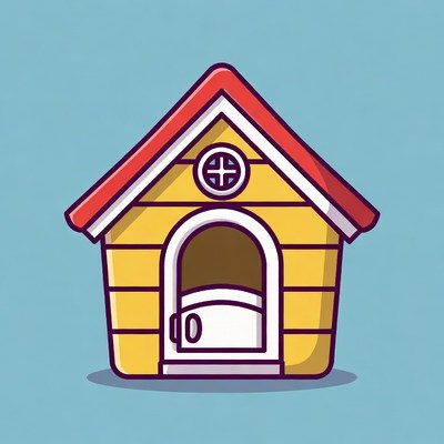 Yellow Dog House Illustration