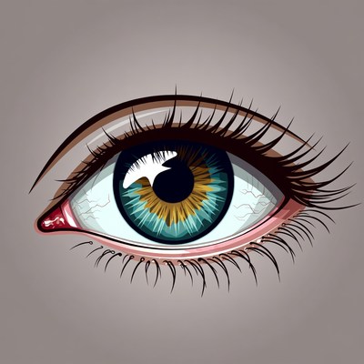 Detailed Blue Eye Illustration