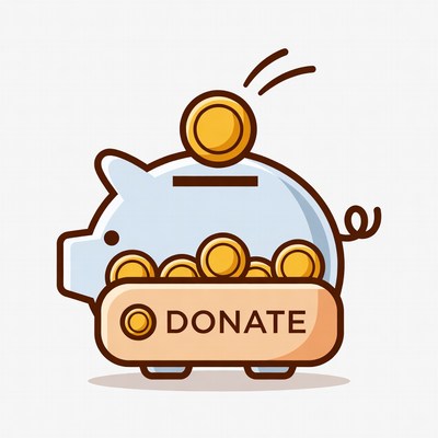 Piggy Bank with Donate Label