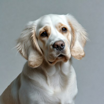 White Cocker Spaniel Portrait