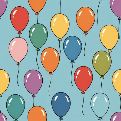 Colorful Balloons Seamless Pattern